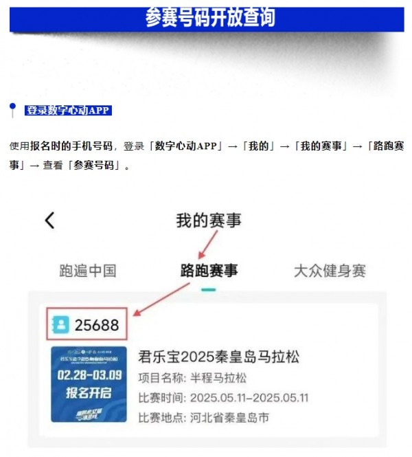 参赛号码查询！君乐宝2025秦皇岛马拉松『分区起跑』公布